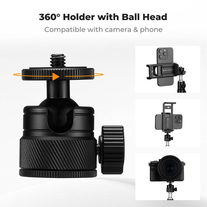 Produktbild K&F Concept 2.6m Extendable/Foldable Photography Light Stand, Carbon Fiber (5 kg)