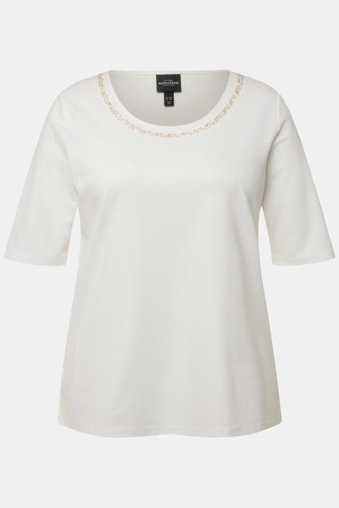 Actual product image Ulla Popken Beaded Neckline Tee (60)