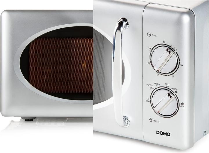 Productafbeelding Domo Magnetron DO3020 20Liter zilver met ontdooifunctie, 700Watt en timer (20 l)