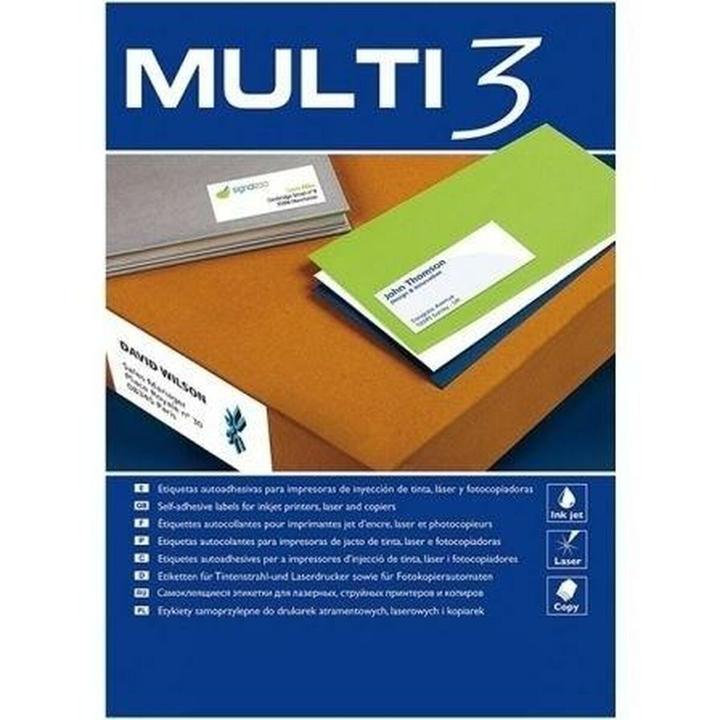 Actual product image Multi Printer labels 3 White straight 100 sheets 175 x 135 mm
