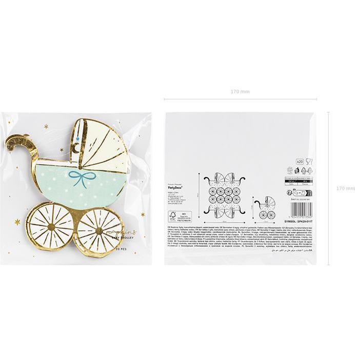 Thumbnail - Partydeco, Servietten, Napkins (20 x, 14 x 15 cm)