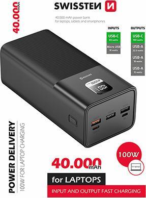 Immagine prodotto Swissten Power Line (40000 mAh, 100 W, 148 Wh)