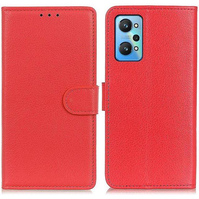 Thumbnail - MU Classic Litchi Leder Bookcover Series (Realme GT Neo 2), Smartphone Hülle, Rot