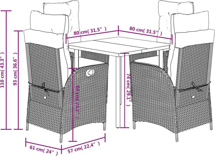 Produktbild vidaXL Garten Essgruppe