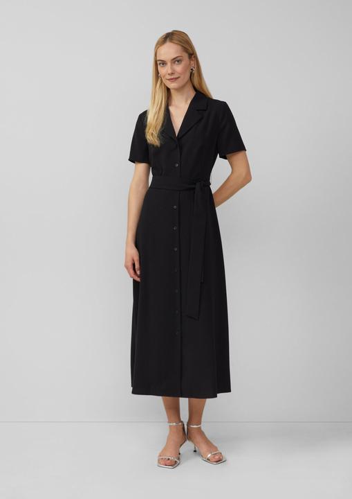 Actual product image S.Oliver Kleid Tailliertes Maxikleid aus Crêpe mit Reverskragen und Bindegürtel (36)