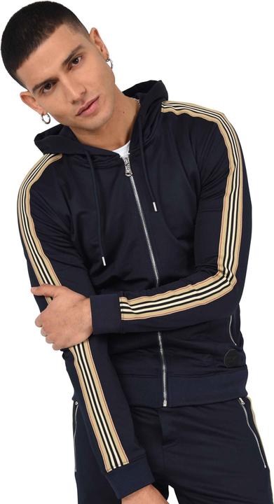 Produktbild Project X Paris Kapuzen-Sweatshirt mit Reissverschluss und Reiterstreifen (L)