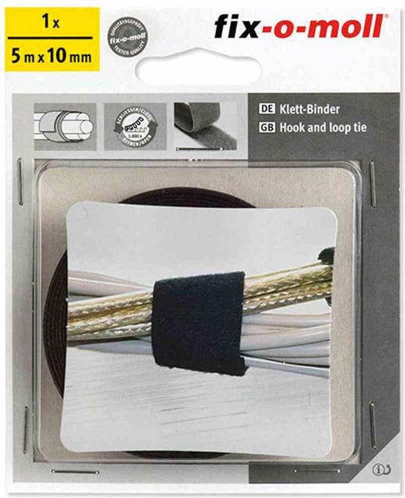 Productafbeelding Fix-o-moll Ritterrath klittenband binder technic zwart 5m 10mm, 3563006 (Klittenband kabelbinder, 129 mm, 1 Pcs.)