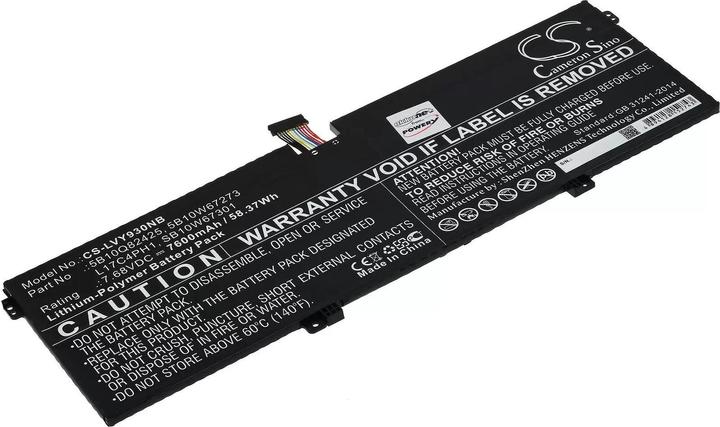 Produktbild AccuCell Akku passend für Laptop Lenovo Yoga 7 Pro, Yoga C930-13IKB, Typ L17C4PH1 u.a. - 7,68V - 7600 mAh (7600 mAh)