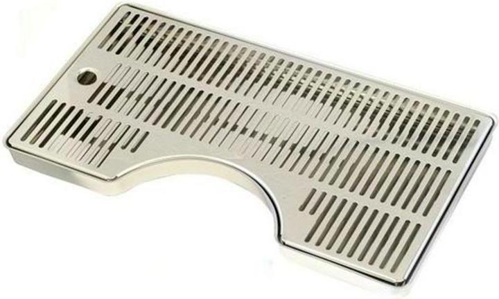 Ich-zapfe Tropfblech, Tropfschale - mit Kerbung, Edelstahl, 400 x 220 x 20 mm