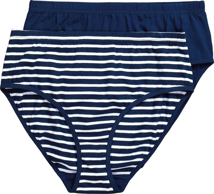 Produktbild Ulla Popken Midislips, 2er-Pack, Ringel/einfarbig (58, 2er Pack)