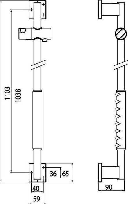 Actual product image Emco Shower grab rail SYSTEM 2 straight, with sheath chrome/black