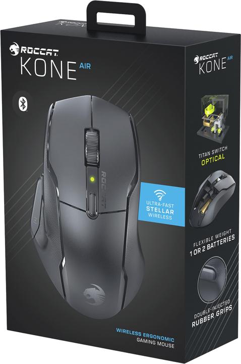 Produktbild Roccat Kone Air schwarze kabellose Gaming-Maus (Kabelgebunden, Kabellos)