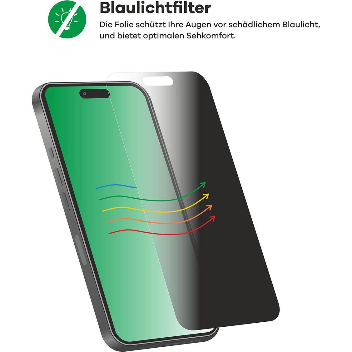 Thumbnail - upscreen Spy Shield Blickschutzfolie (1 Stück, Google Pixel 8 Pro), Smartphone Schutzfolie, Blau