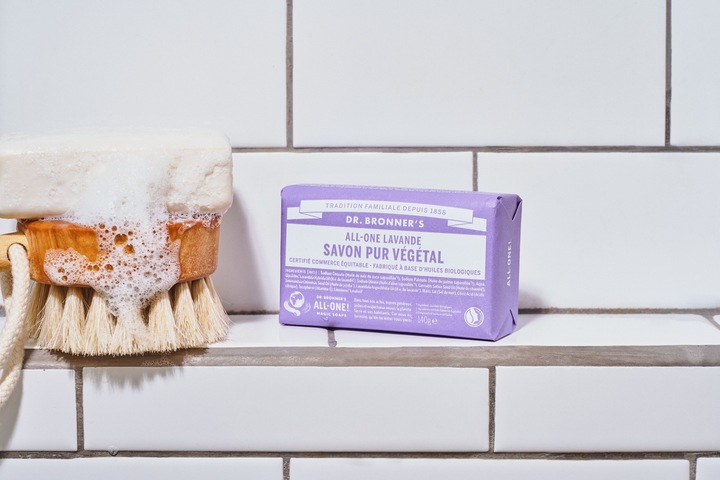 Actual product image Dr. Bronner's All-One Natural Soap Lavender 140g (Hard soap)