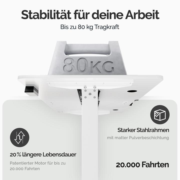 Actual product image Casaria Height-adjustable desk + mousepad (160 x 75 x 118 cm)
