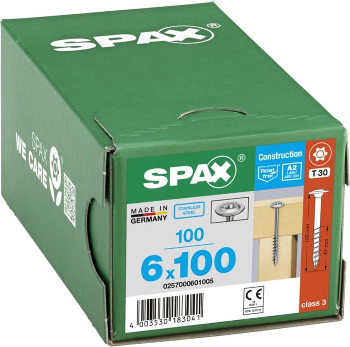 Actual product image Spax A2 Tellerkopf T-Star Plus T30 Teilgewinde (100 Screws per piece, 6 x 100 mm)