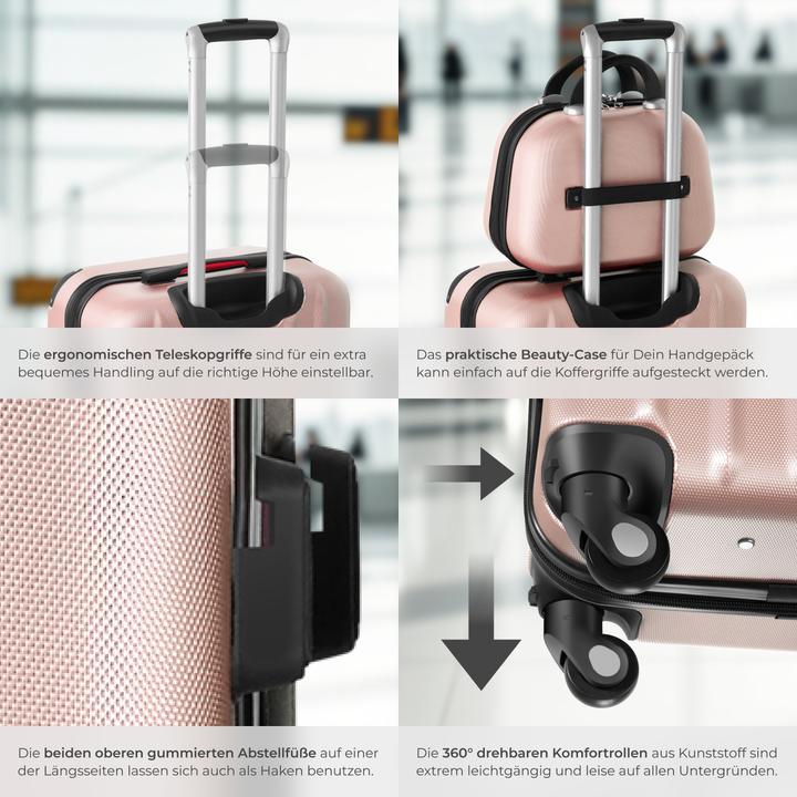 Immagine prodotto tectake Set di valigie Valigie Trolley Set di trolley Hardcase (90 l, M (50 - 90l))