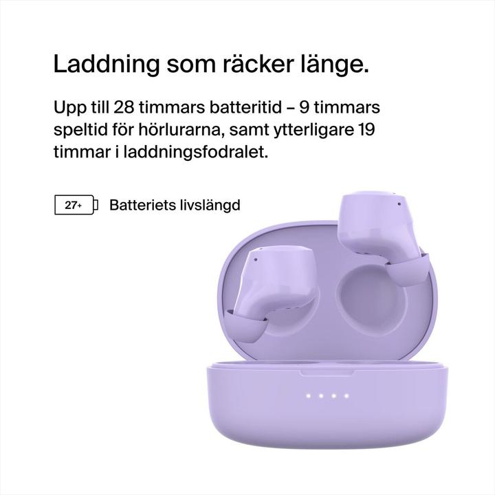 Produktbild Belkin wireless soundform bolt tws hellviolett (Keine Geräuschunterdrückung, 28 h, Kabellos)
