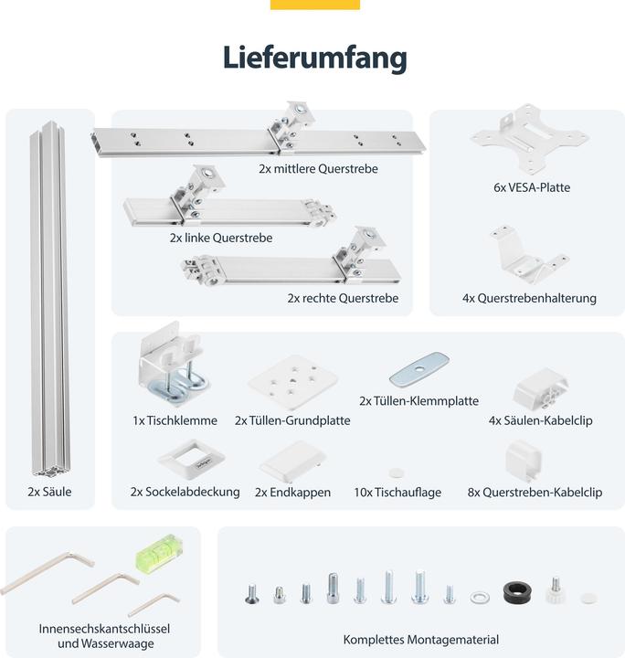 Produktbild StarTech Six-Monitor Mount (Tisch, 32", 8 kg)