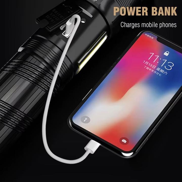 Immagine prodotto Boruit 1500 Lumen Torcia LED ultra luminosa - Lega di alluminio - USB-C (1500 lm)
