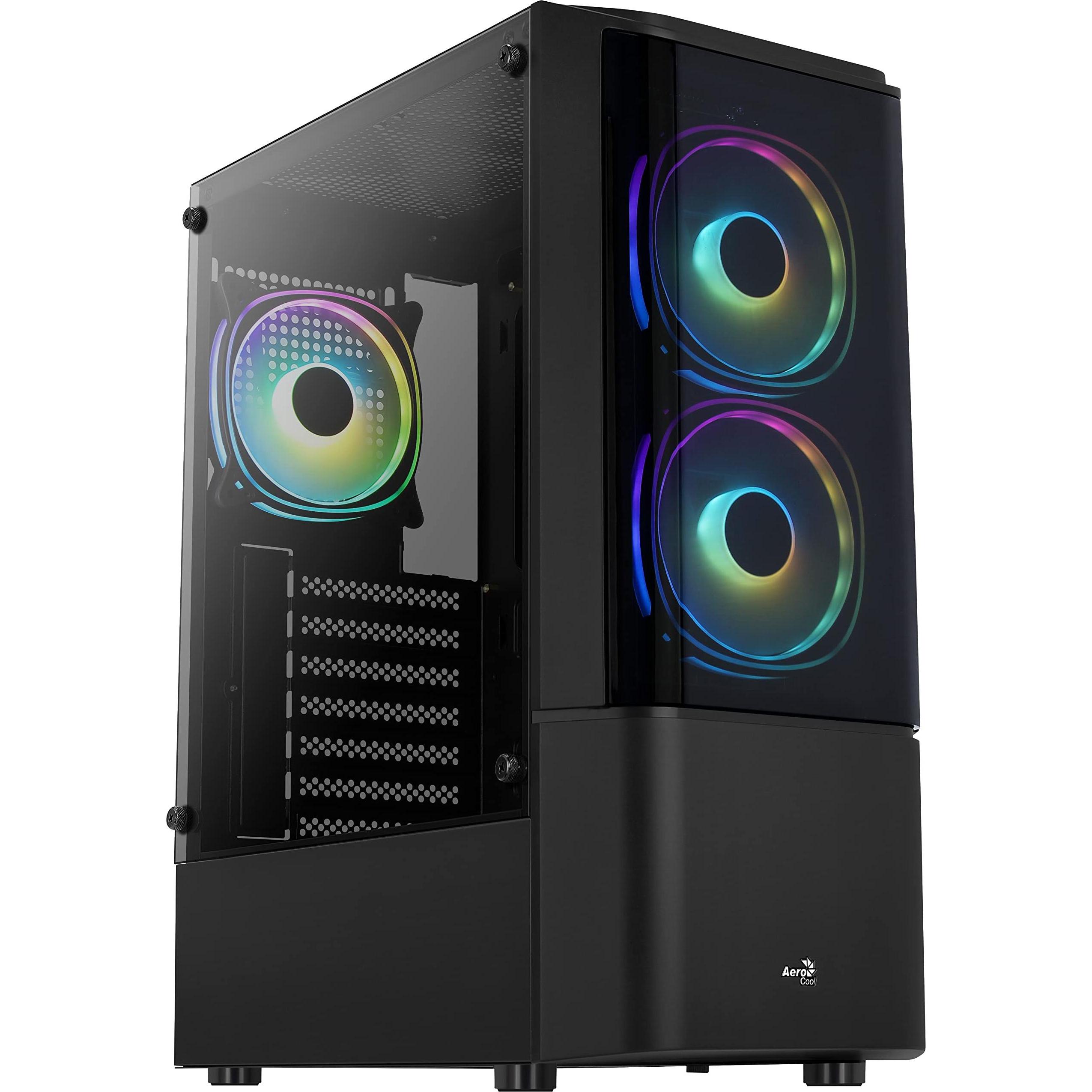 AeroCool Quantum v2 (ATX, mATX, Mini-ITX), PC Gehäuse, Schwarz