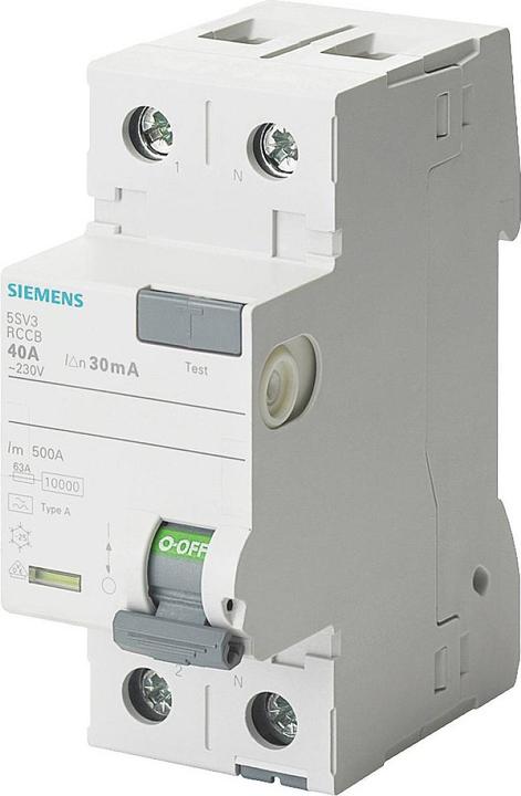 Siemens FISchutzschalter Typ F kurzzeitverzögert A 30 mA Un