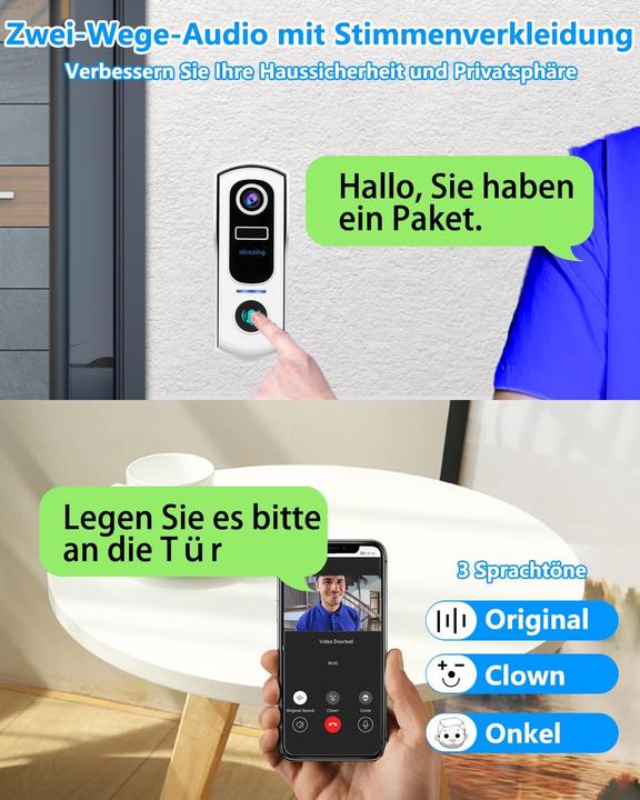 Image du produit Nicezing Video Türklingel mit Personenerkennung (Application, WiFi)