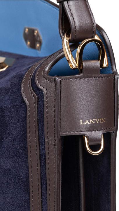 Produktbild Lanvin compagnon suede shoulder bag, blue and brown