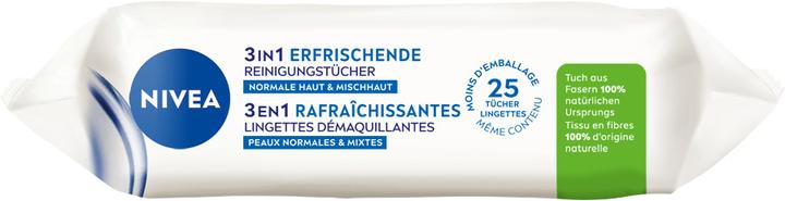 Produktbild NIVEA 3in1 Erfrischende Reinigungstücher (Reinigungstücher, 25000 ml)