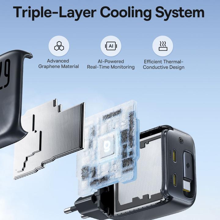 Image du produit Baseus Chargeur rétractable EnerCore CJ11 (67 W, 3 ports)