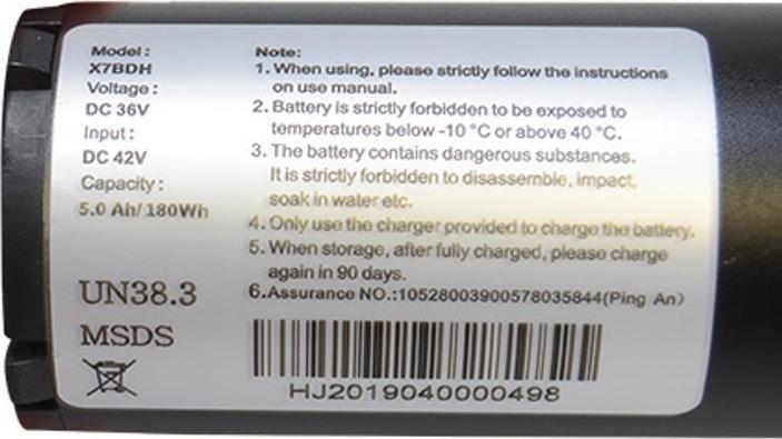 Nutritional values and ingredients Wheelyoo 5a Battery For Electric Scooter X7