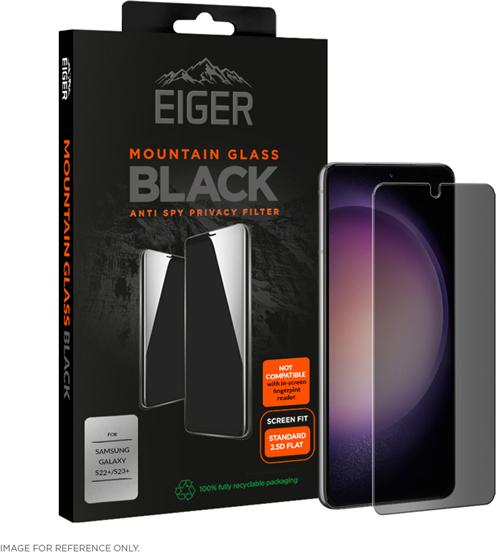 Actual product image Eiger Mountain Glass Black (1 Piece, Samsung Galaxy S23+)