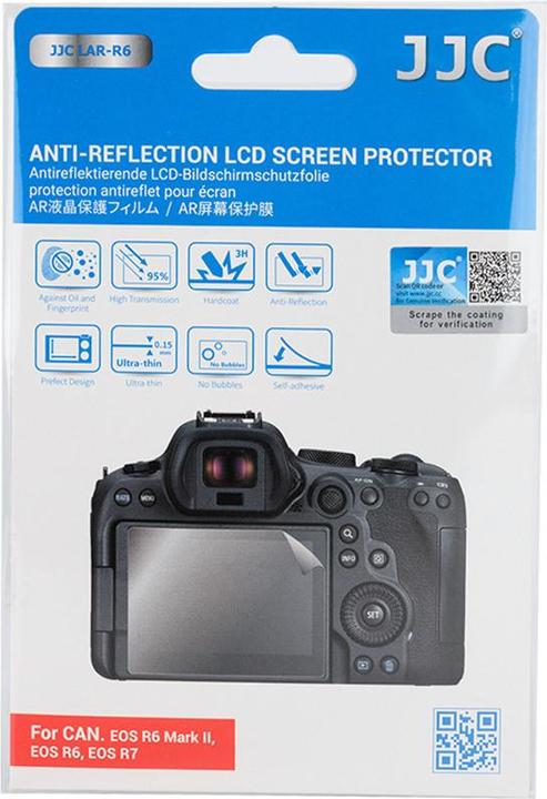 Actual product image JJC LAR R6 Anti Reflection LCD Screen Protector (Canon EOS R6 Mark II, Canon EOS R6, Canon EOS R7) (Screen protector)