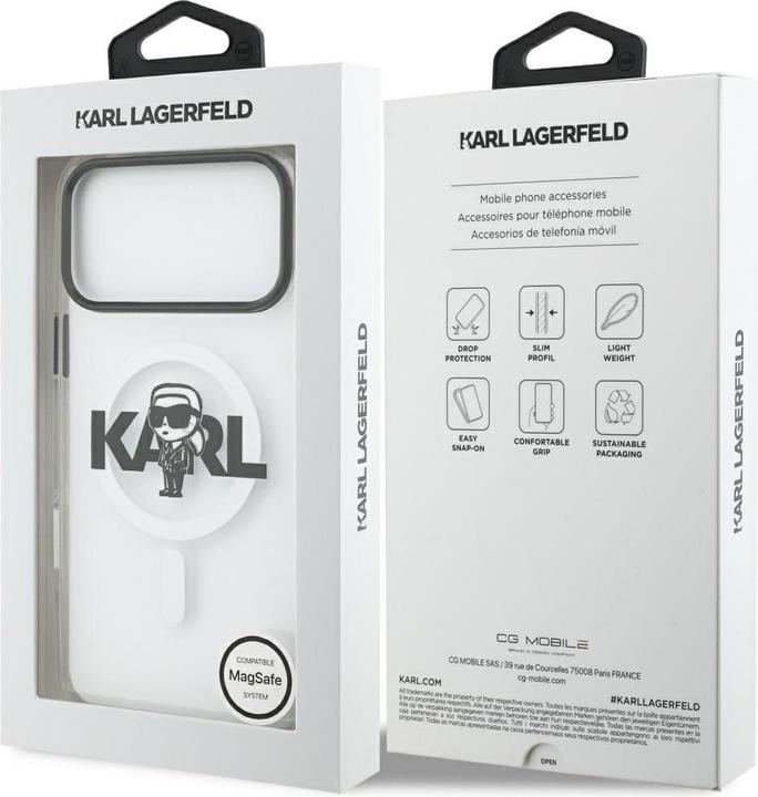 Image du produit Karl Lagerfeld - IML MagSafe Sketch Logo (KLHMP17XHGKIGKBT) - iPhone 17 Pro Max - Transparent Karl (Apple iPhone 17 Pro Max)