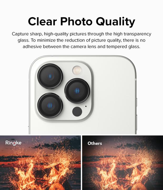 Actual product image Ringke iPhone 14 Pro/14 Pro Max Camera Lens Frame Glass Black (1 pcs., Apple iPhone 14 Pro, Apple iPhone 14 Pro Max)