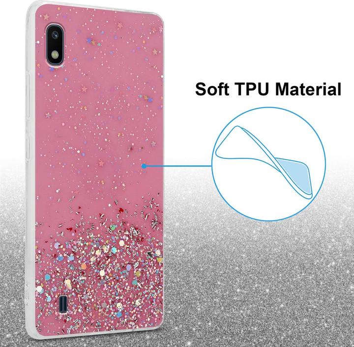Actual product image Cadorabo TPU cover sparkling glitter (HTC One M10, Samsung Galaxy A10)