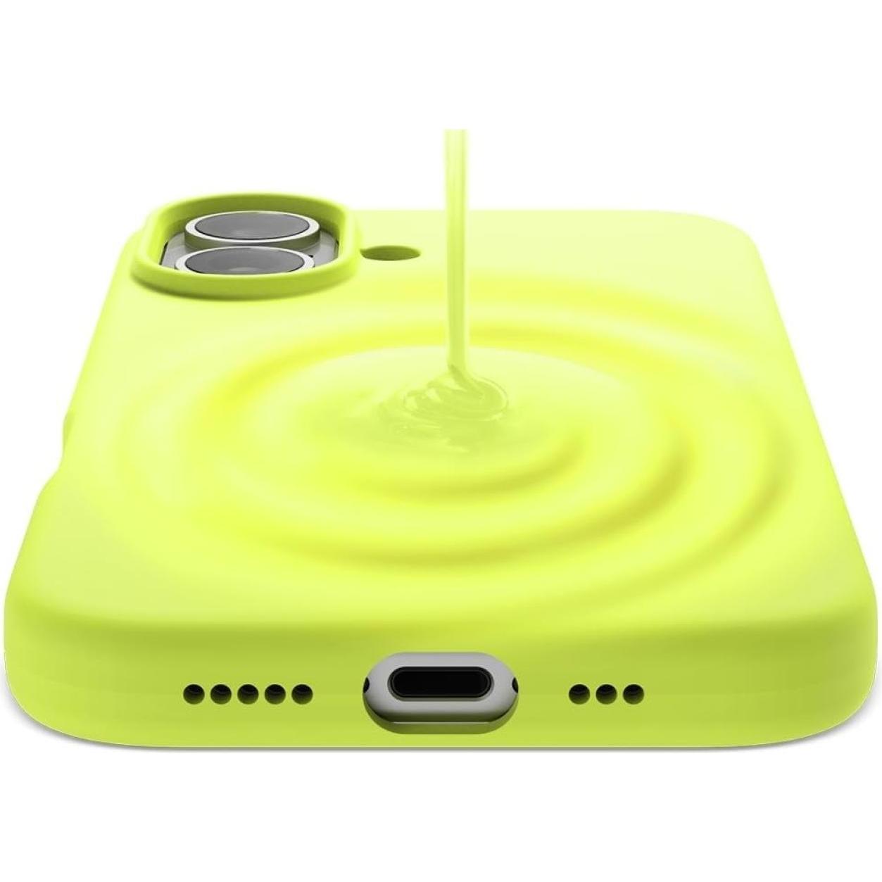 Thumbnail - Screenguard Apple iPhone 16 Liquid Silicone Case Hülle (Apple iPhone 16), Smartphone Hülle, Gelb