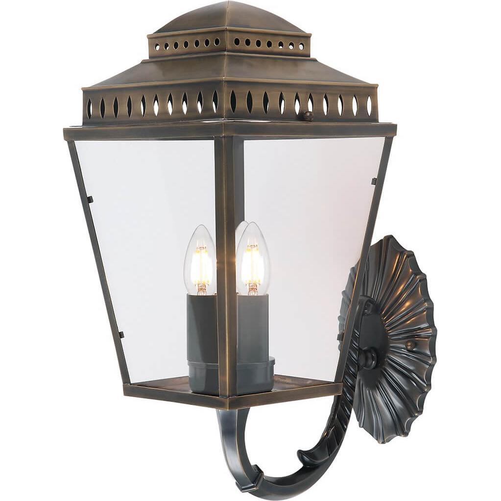 Elstead Lighting, Fassadenbeleuchtung, Mansion House Aussen-Wandleuchte E14 3-fach Gealtertes Messing IP44 (E14, IP44)