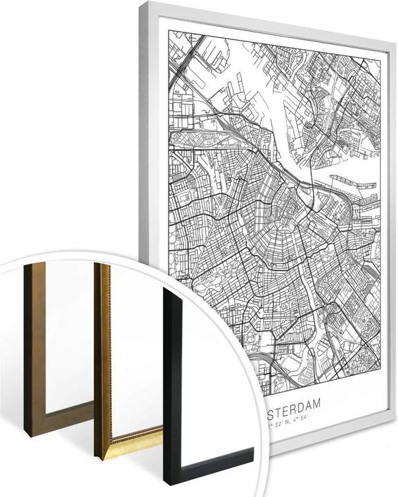 Image du produit Trenddeko Plan de la ville d'Amsterdam (40 x 50 cm)
