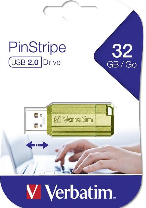 Actual product image Verbatim Store n Go Pinstripe USB 2.0 Eucalyptus Green 32GB (32 GB, USB-A)
