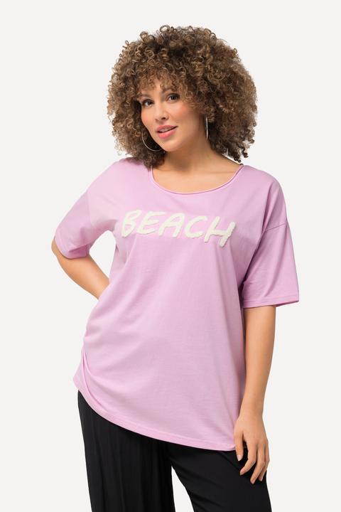 Produktbild Ulla Popken T-Shirt, Frottee-Schriftzug, Oversized, Rundhals, Halbarm (42, 44)