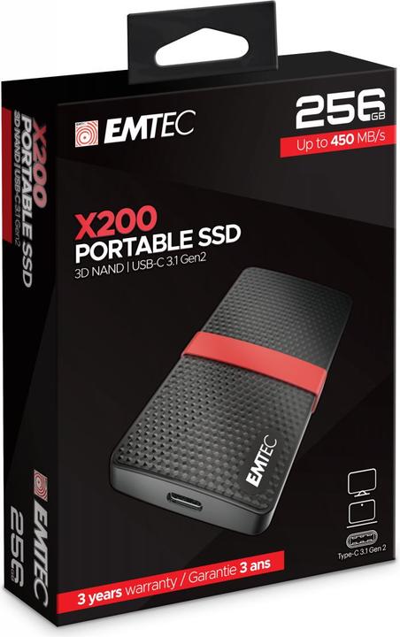 Actual product image Emtec X200 Portable SSD Power Plus (0.26 TB)