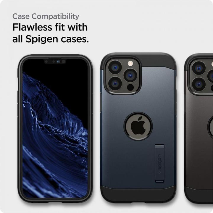 Produktbild Spigen tempered glass ALM Glass FC 2-pack for iPhone 13 Pro Max black (2 Stück, Apple iPhone 13 Pro Max, Apple iPhone 14 Plus)
