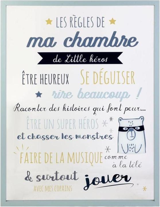 Nutritional values and ingredients Home Deco Kids frame the rules of the boy's room