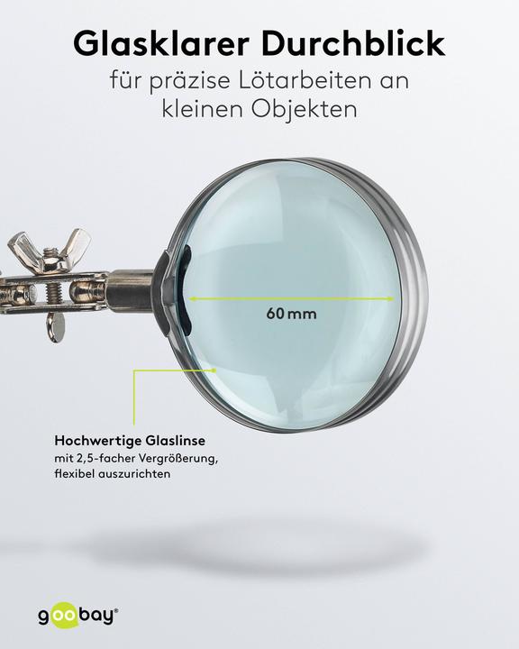 Actual product image Goobay Dritte Hand mit Lupe und Lötkolbenständer