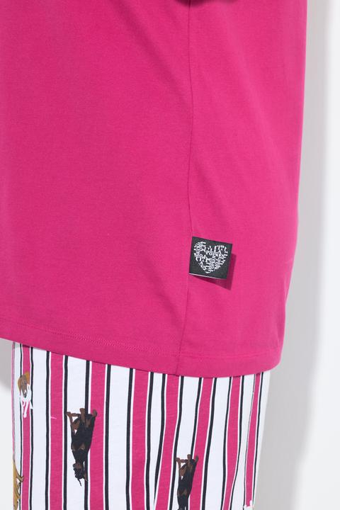 Produktbild Ulla Popken Pyjama, Zweiteiler, uni Shirt, Hose mit HotDog-Muster (50, 52)