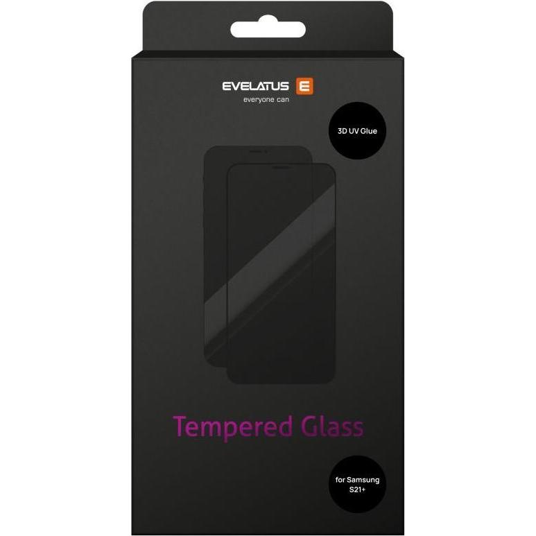 Evelatus Galaxy S21 Plus 3D vetro UV+colla UV (1 pz., Samsung Galaxy S21), Pellicola protettiva smartphone, Trasparente