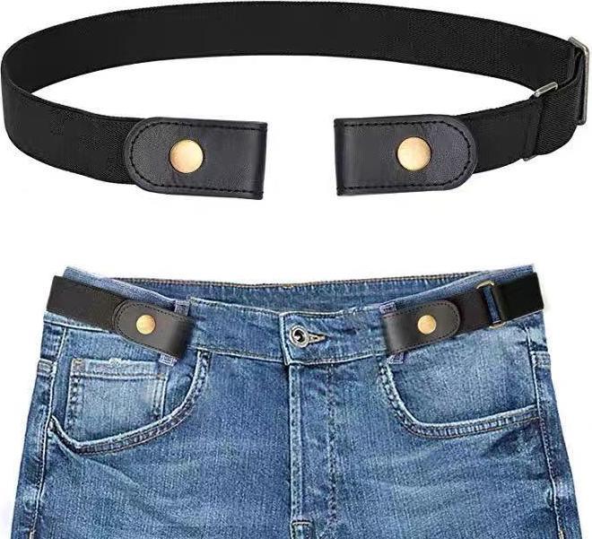 Actual product image Noya Elastischer Unsichtbarer Stretch-Gürtel Verstellbar mit Druckknopf - Schwarz (70-140cm)