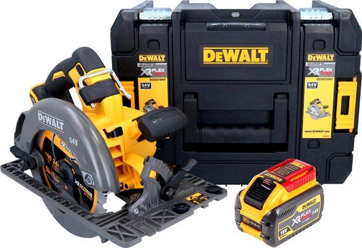 Produktbild DeWalt DCS 579 NT Akku Handkreissäge 54 V FlexVolt 190 mm Brushless + 1x Akku 9,0 Ah + TSTAK - ohne