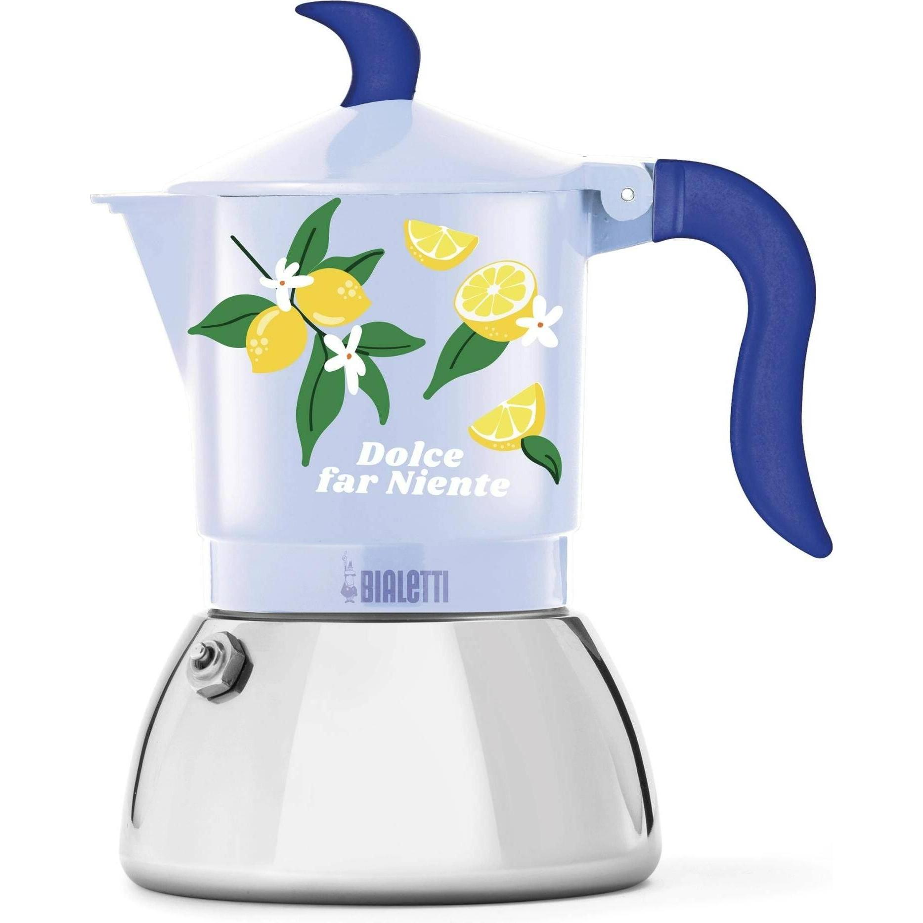 Bialetti Blu/Verde/Giallo Caffettiera Espresso Moka Fiammetta, Caffettiera Moka,